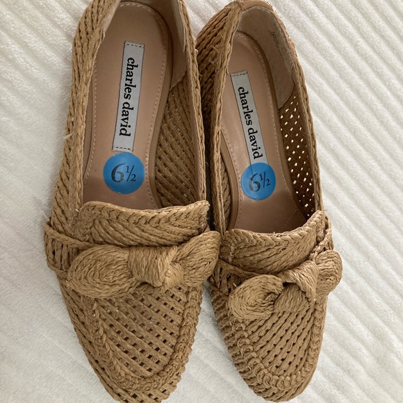 Charles David Tan Flats with Perforated Design - Picture 2 of 7